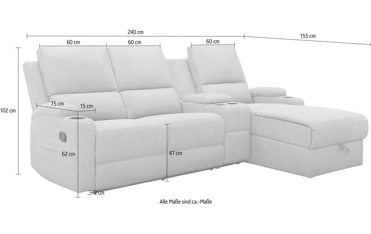 Cord Ecksofa NAPORI im Wohnzimmer
