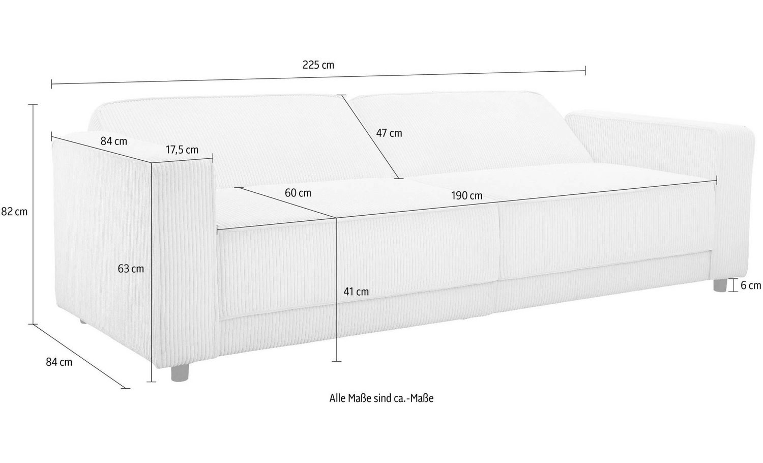 Schlafsofa ALLIE in Dunkelgrün im Wohnzimmer