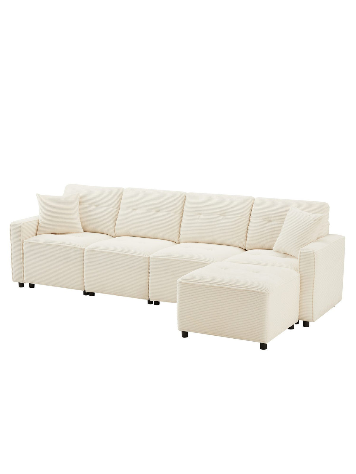 Cordstoff in Beige Nahaufnahme