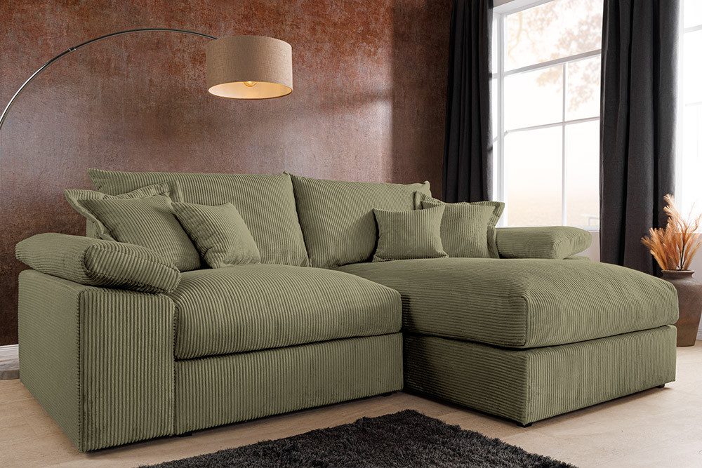 Cord Ecksofa ATMOSPHERE XL in Grün Ansicht 2