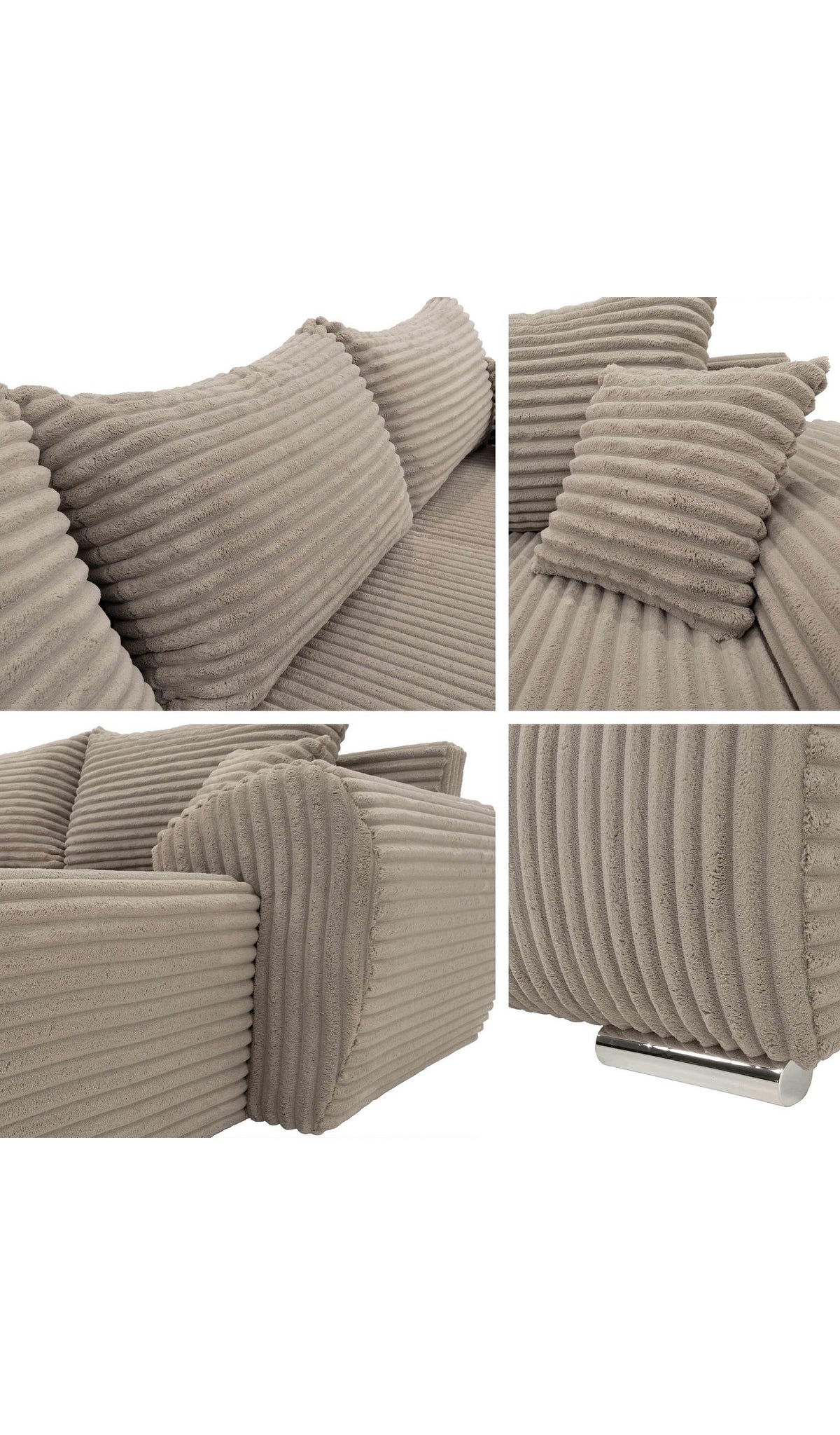 Seitenansicht des Cord Ecksofas UBO L