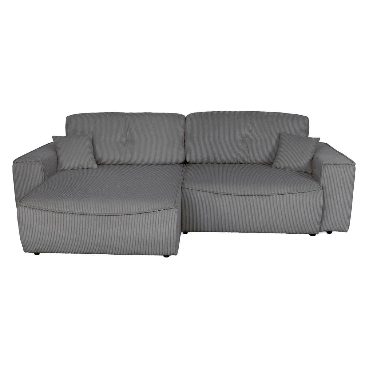 Cord Ecksofa PIA in Anthrazit Detailansicht des Cordbezugs