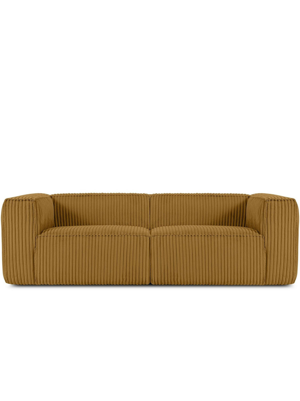 Cord Sofa FEROX in Gelb frontal