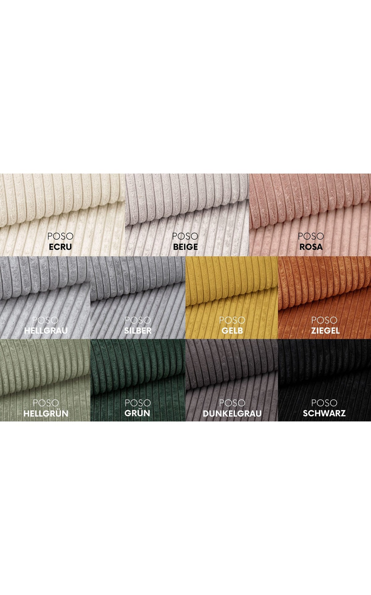 Cord Ecksofa MODENA STUDIO L seitliche Ansicht