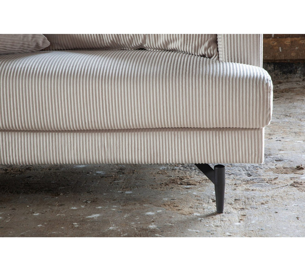 Cord Sofa SOFIA Beige Sitzfläche von oben