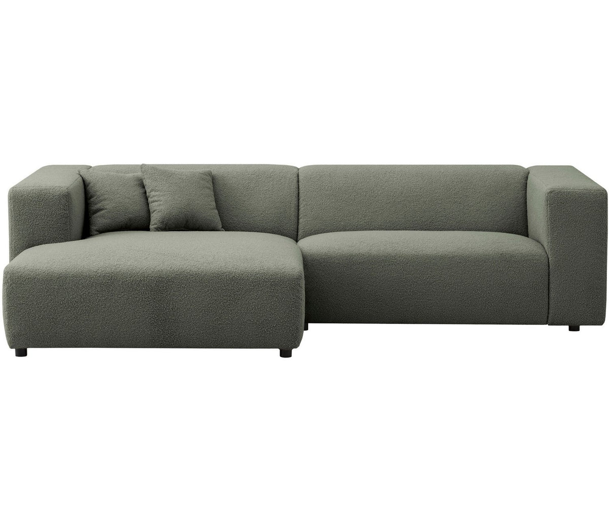 Grüner MEGA-Cord Bezug des Ecksofas BAKELS im Detail