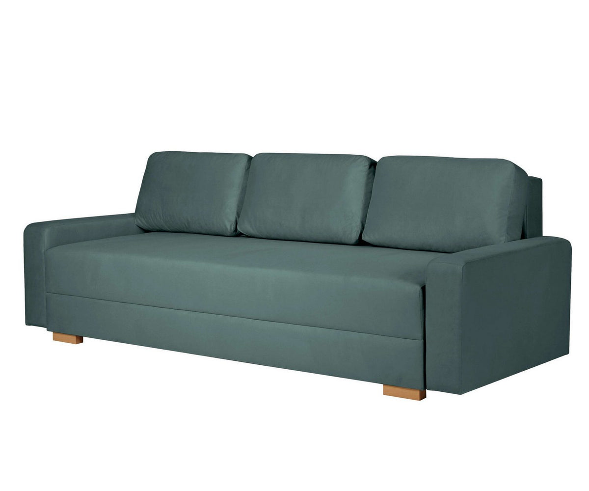 Türkisfarbenes Cord Schlafsofa SHERIDIAN im Wohnzimmer