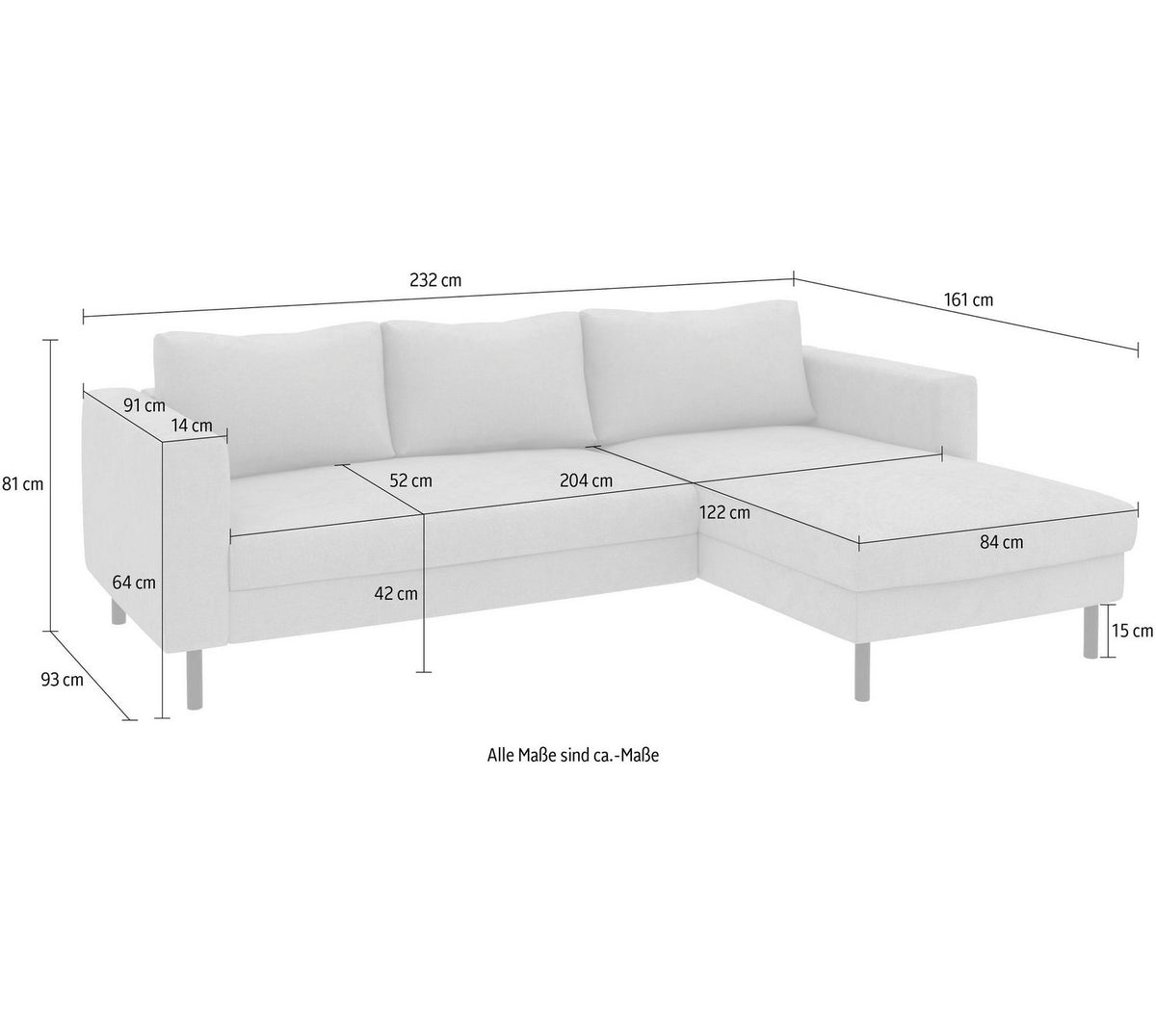 Cord Ecksofa AMAZING II im Wohnzimmer