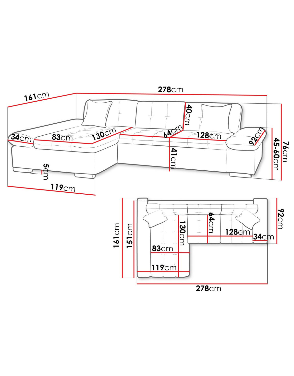 Cord Ecksofa MONTANA in Braun im Wohnraum