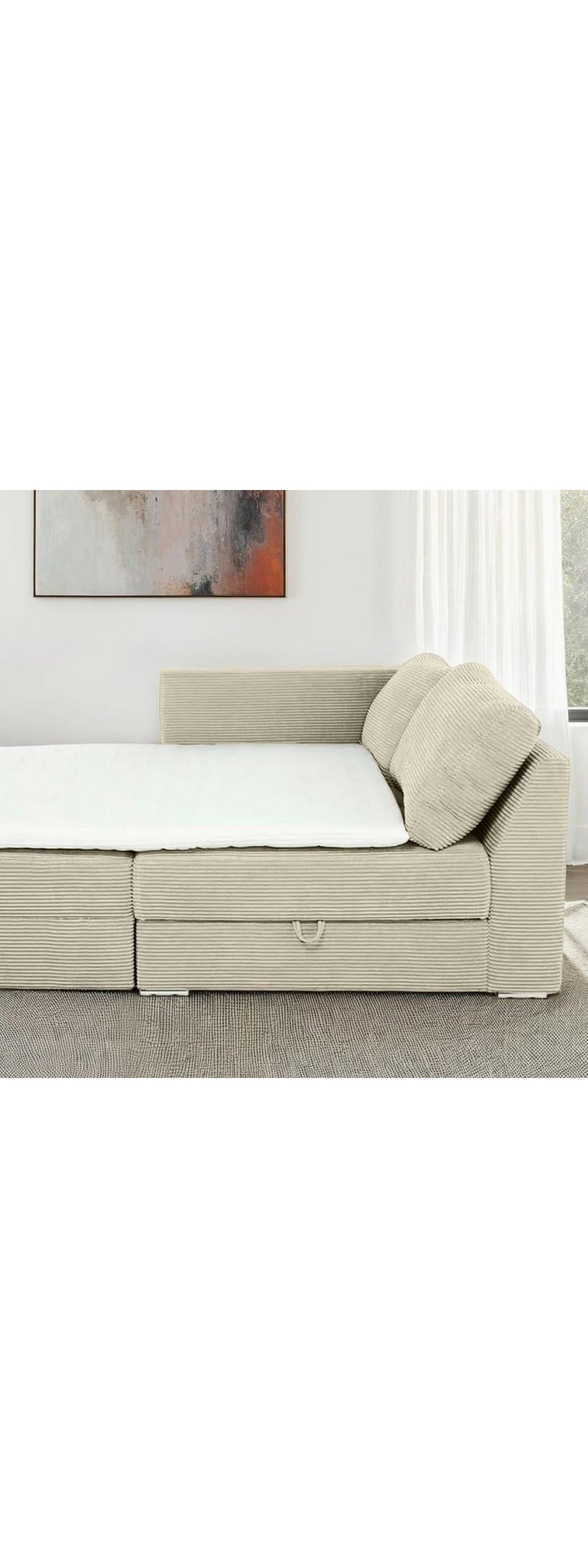 Cord Ecksofa 15235 mit ausgeklappter Liegefläche