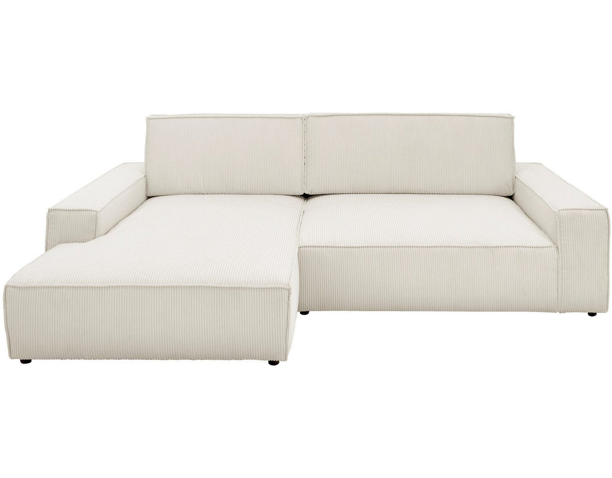 Cord Ecksofa SHERWOOD XXL 284 cm in Hellbeige - Ansicht 6
