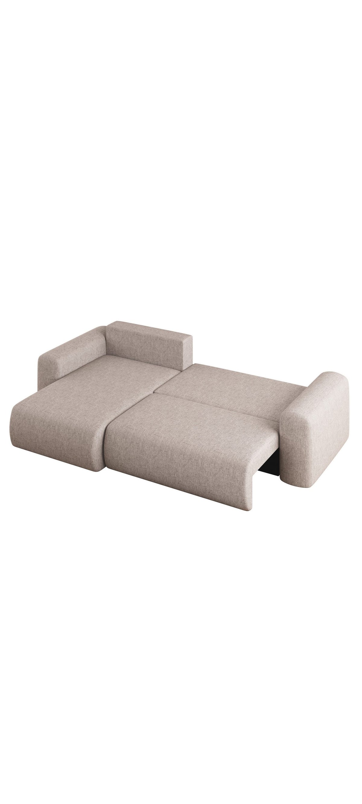 Cord Ecksofa CAPRO in Hellbraun von vorne