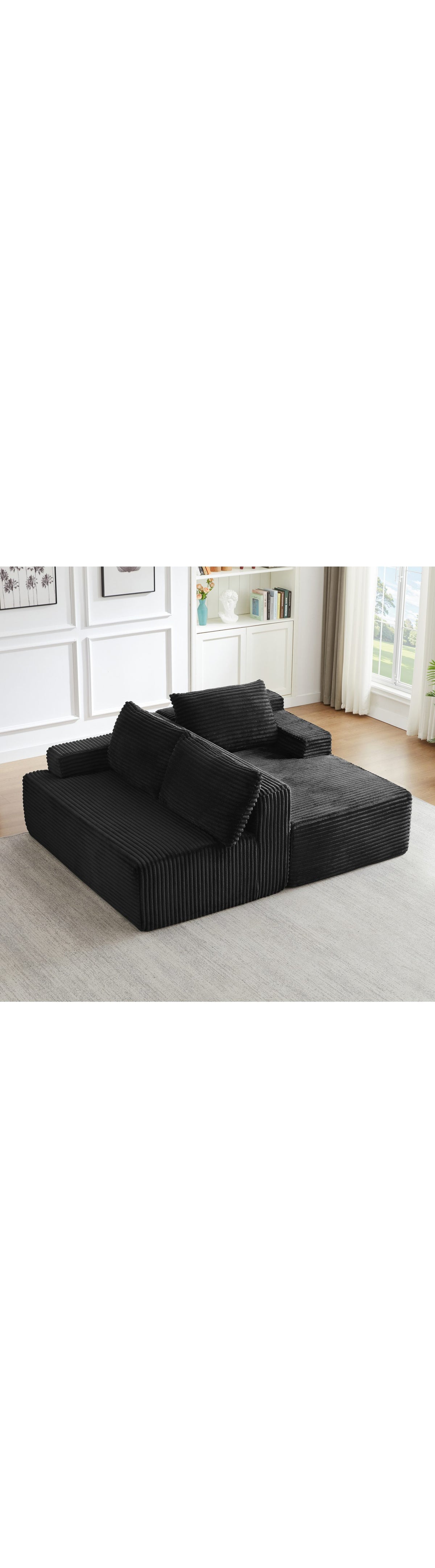 Cord Ecksofa ORVANE breite gepolsterte Armlehne