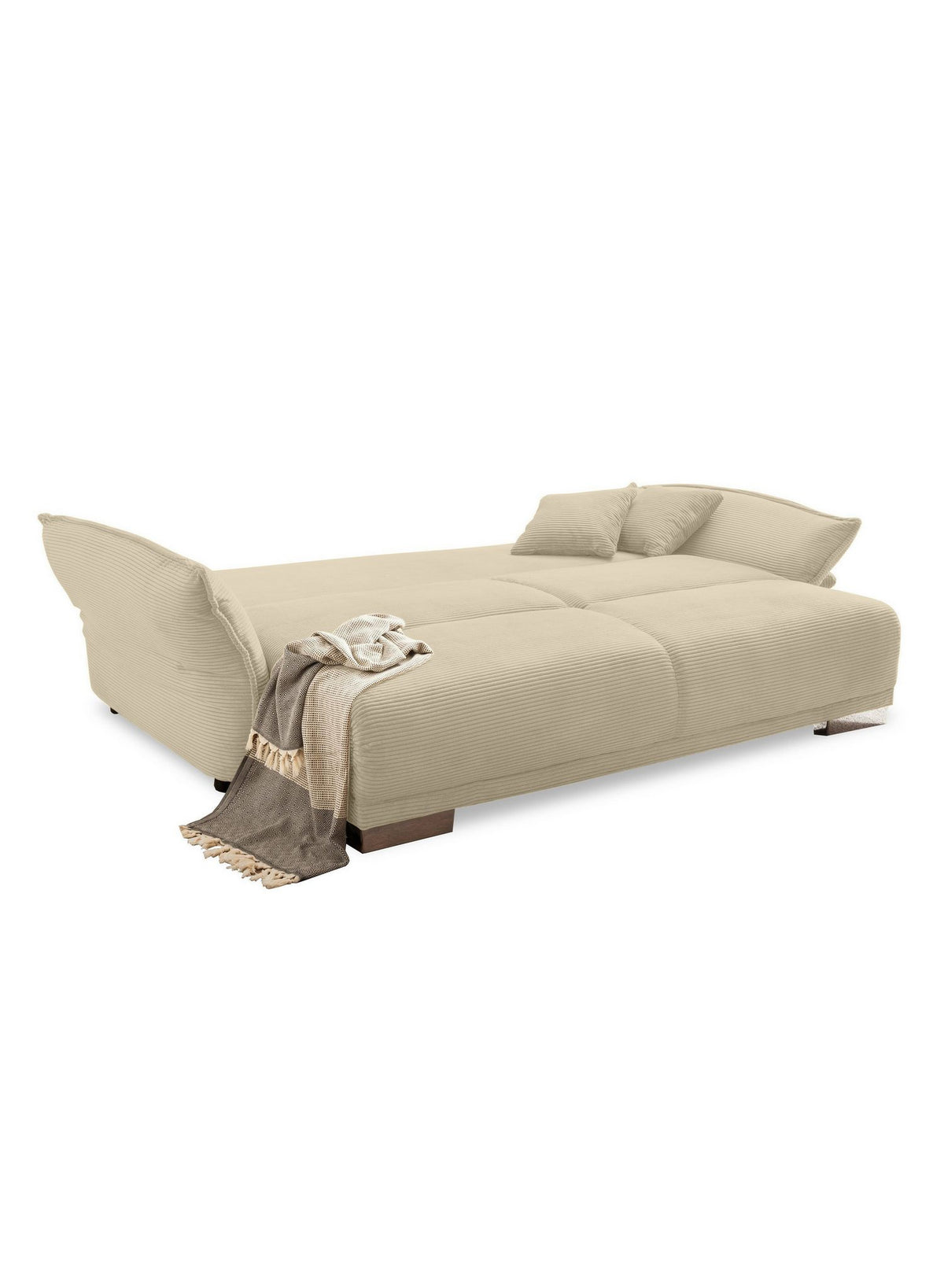 Big Sofa 17215 aus Cord in Beige Grau von vorne