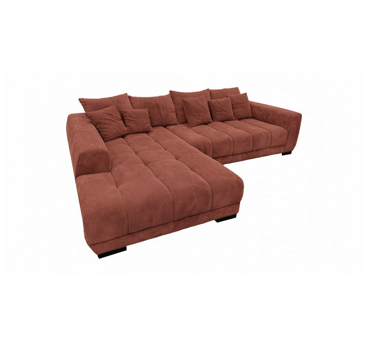 Cordstruktur des Ecksofas ARTEMIS in Braun