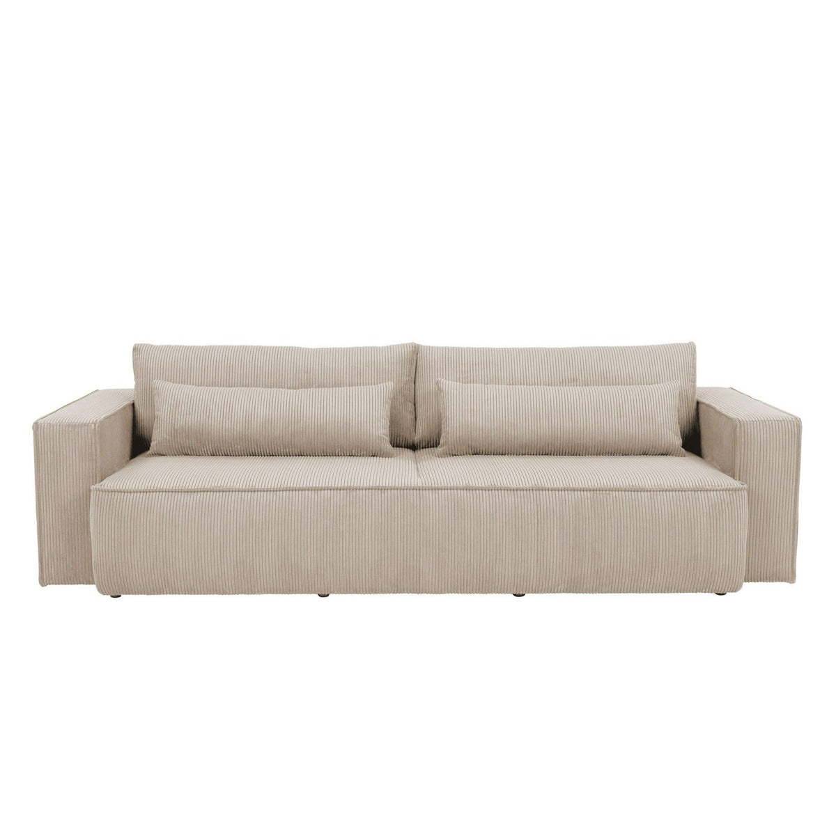Cord Schlafsofa TILLIAN Gesamtansicht in Creme