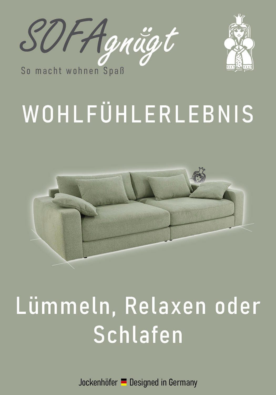Big Sofa MILANO XXL mit Relaxfläche im Wohnzimmer