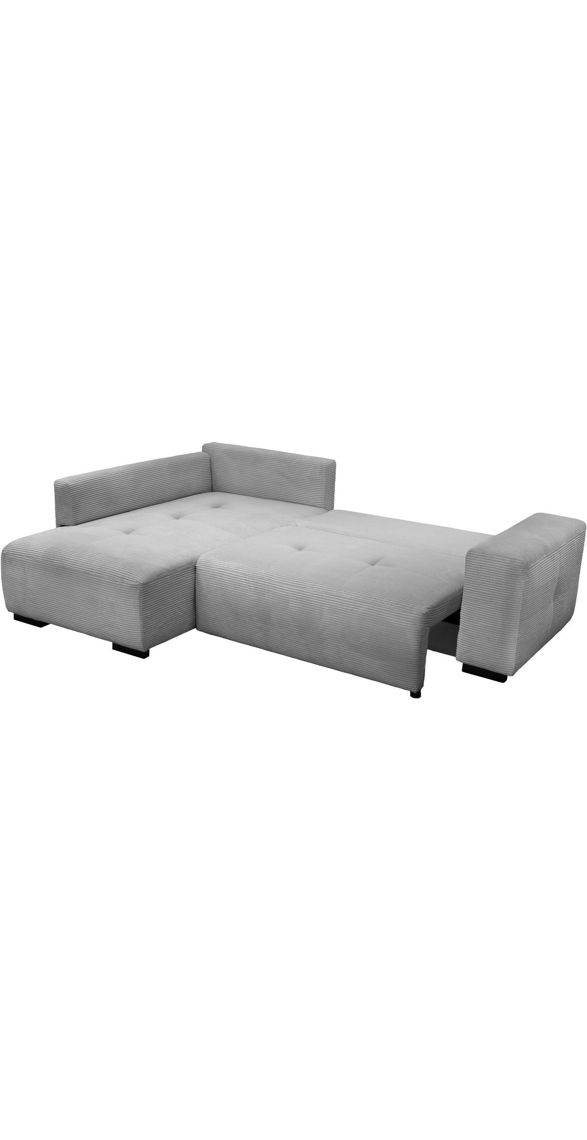 Seitenansicht des Cord Ecksofas ARPINO mit Ottomane