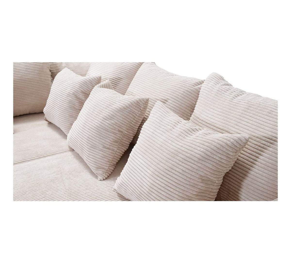 Cord Wohnlandschaft MINSK XXL in Beige von hinten