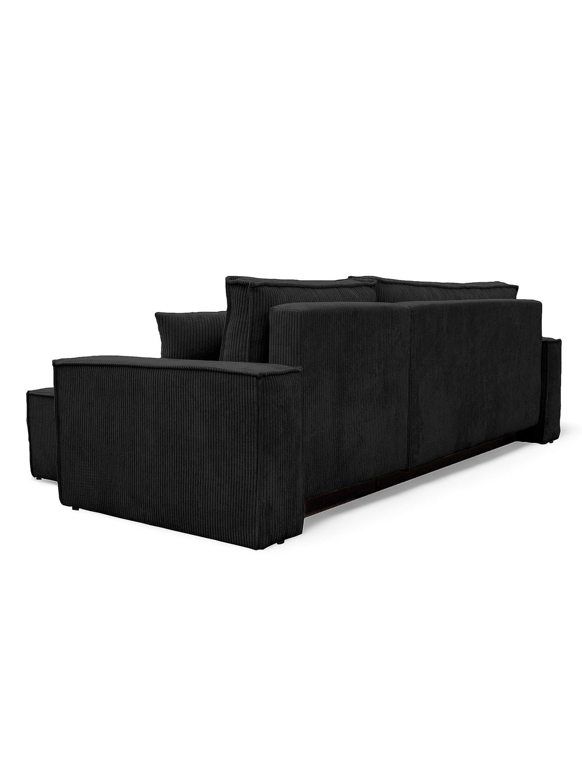 Cord Ecksofa CATANIA in Schwarz Seitenansicht