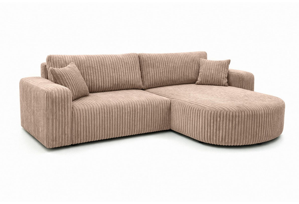 Cord Ecksofa ROUND ONE in Braun Wohnzimmeransicht
