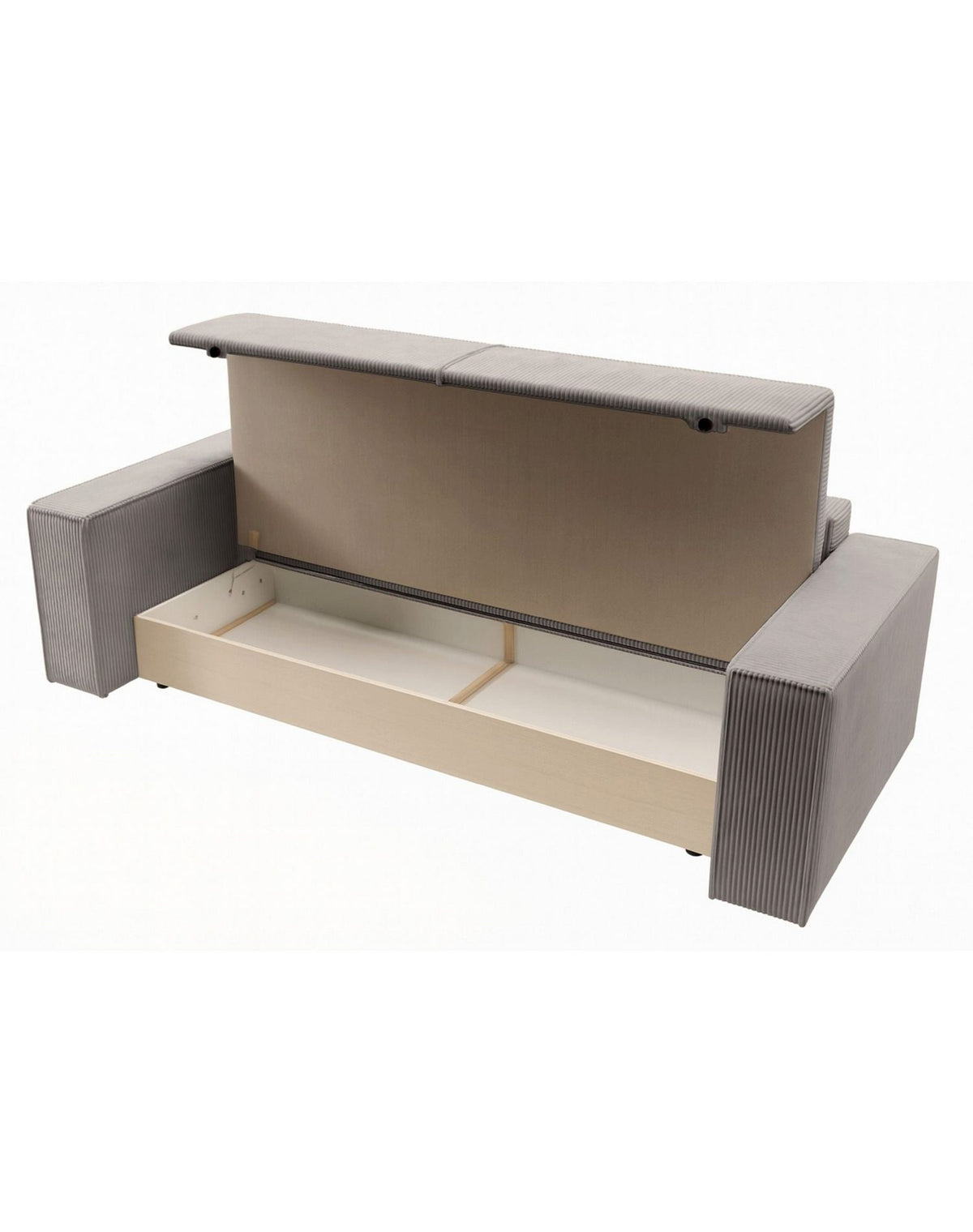 Detailansicht des cremefarbenen Poso Cordstoffs am Schlafsofa FARESE NEW
