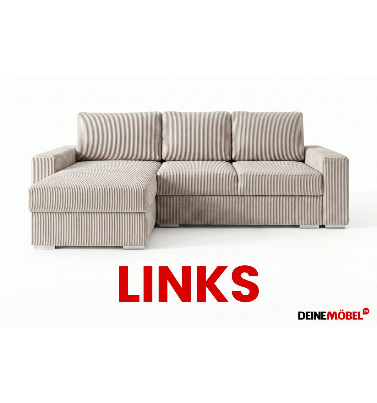Cord Ecksofa CORD-L MINI in Anthrazit - Produktansicht 3