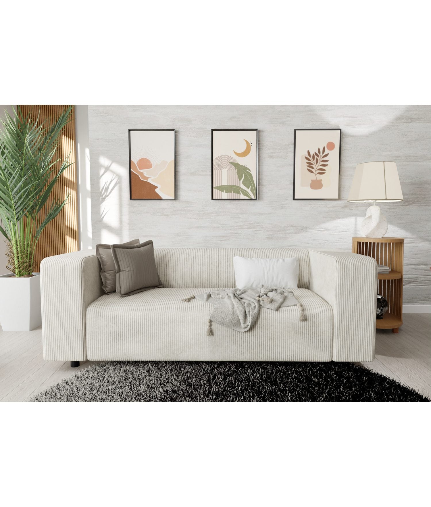 Beige Cord Polstergarnitur GUSTAV Ansicht 4