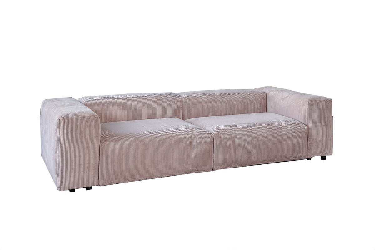 Modulares Cord Sofa MIA in Taupe Gesamtansicht
