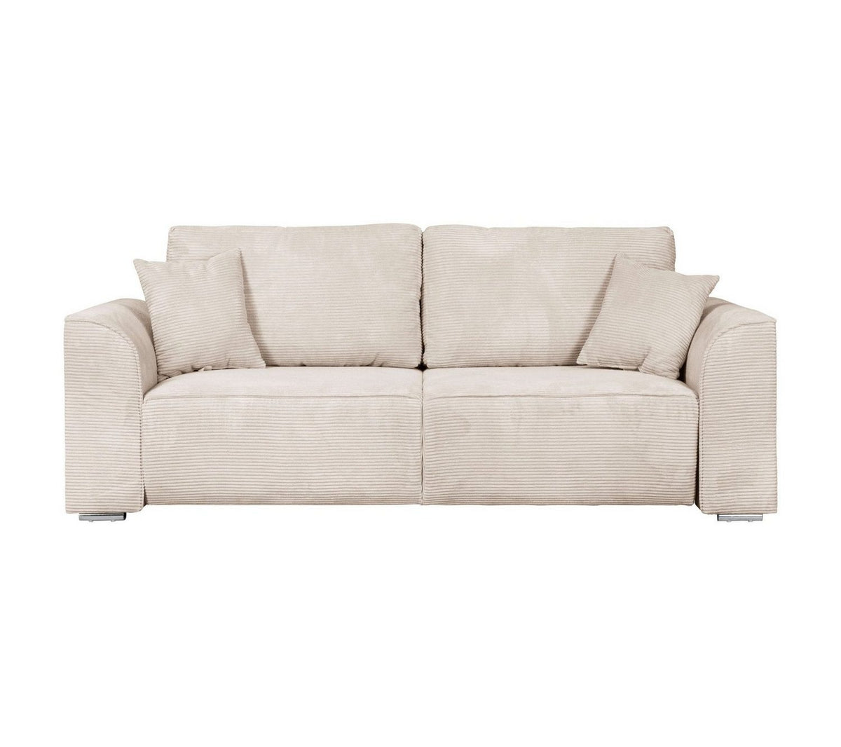 Cord Sofa BEATRICE in Creme frontal