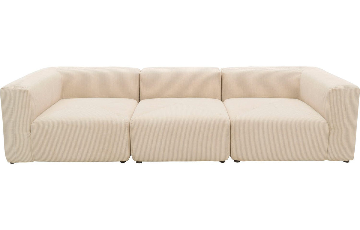 Big Sofa GERRID in Cord Creme Seitenansicht