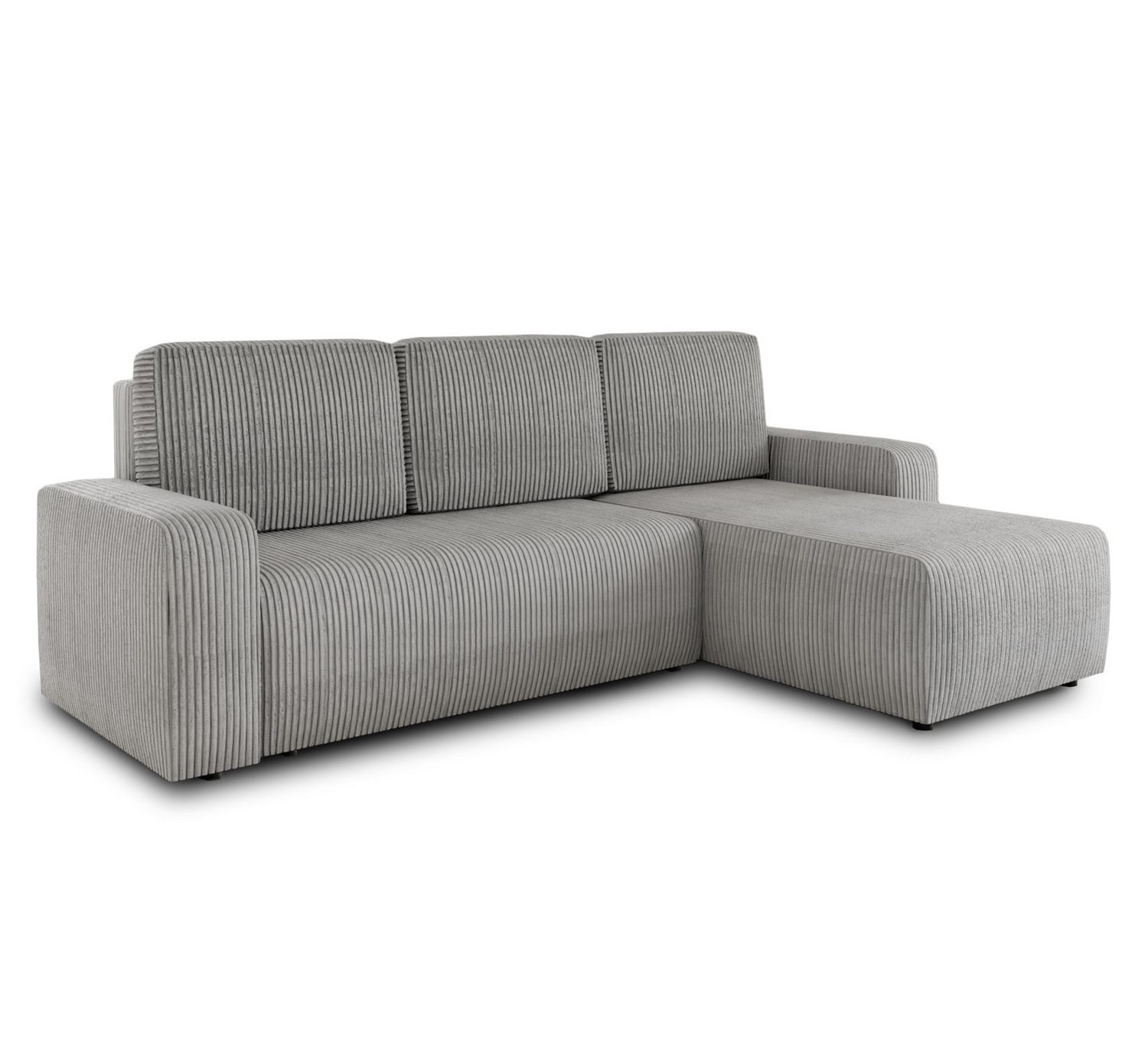 Graues Cord Ecksofa ROMA L in L-Form Ansicht 2