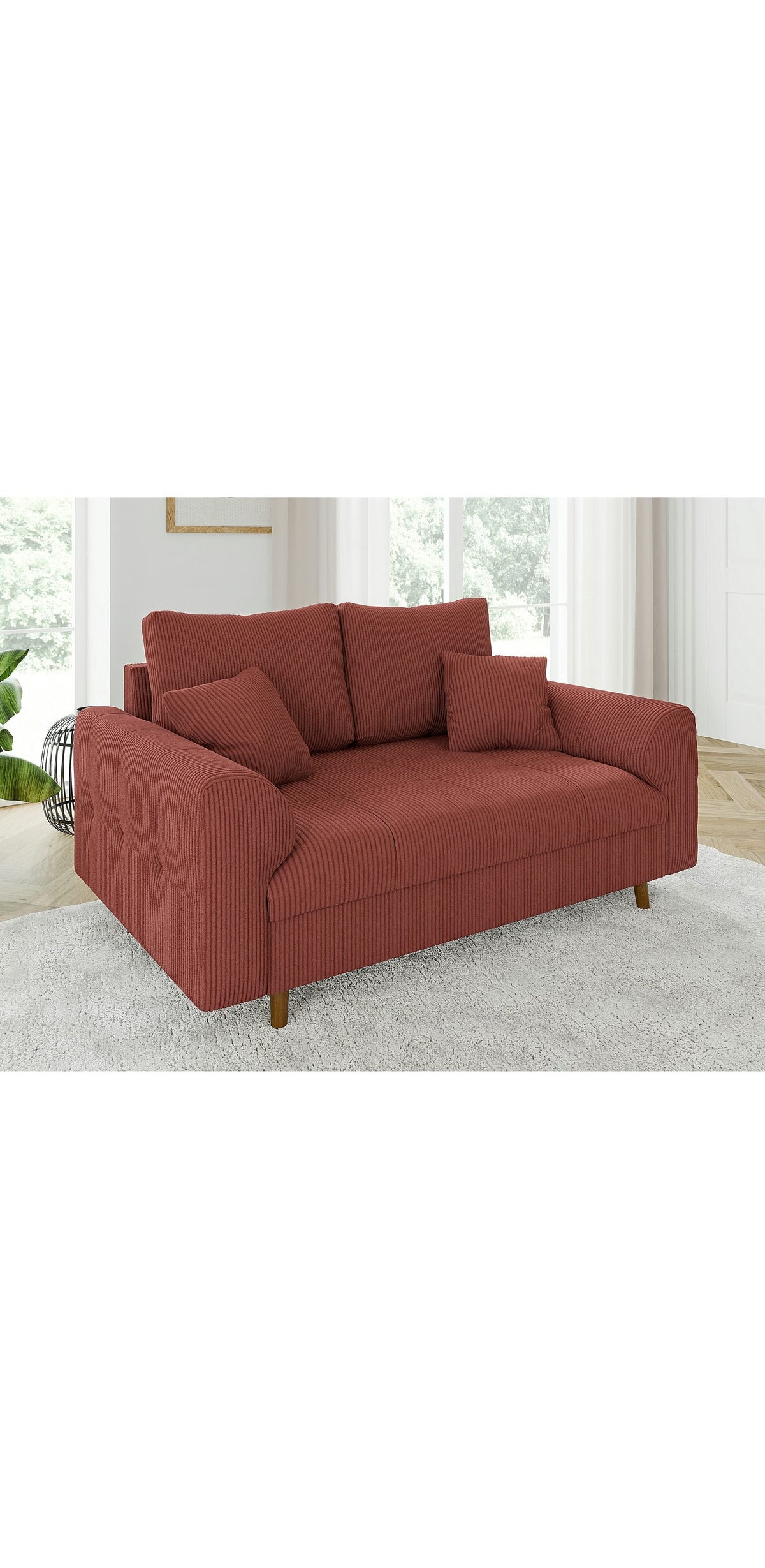3-Sitzer Cord Sofa ZARA in Terrakotta