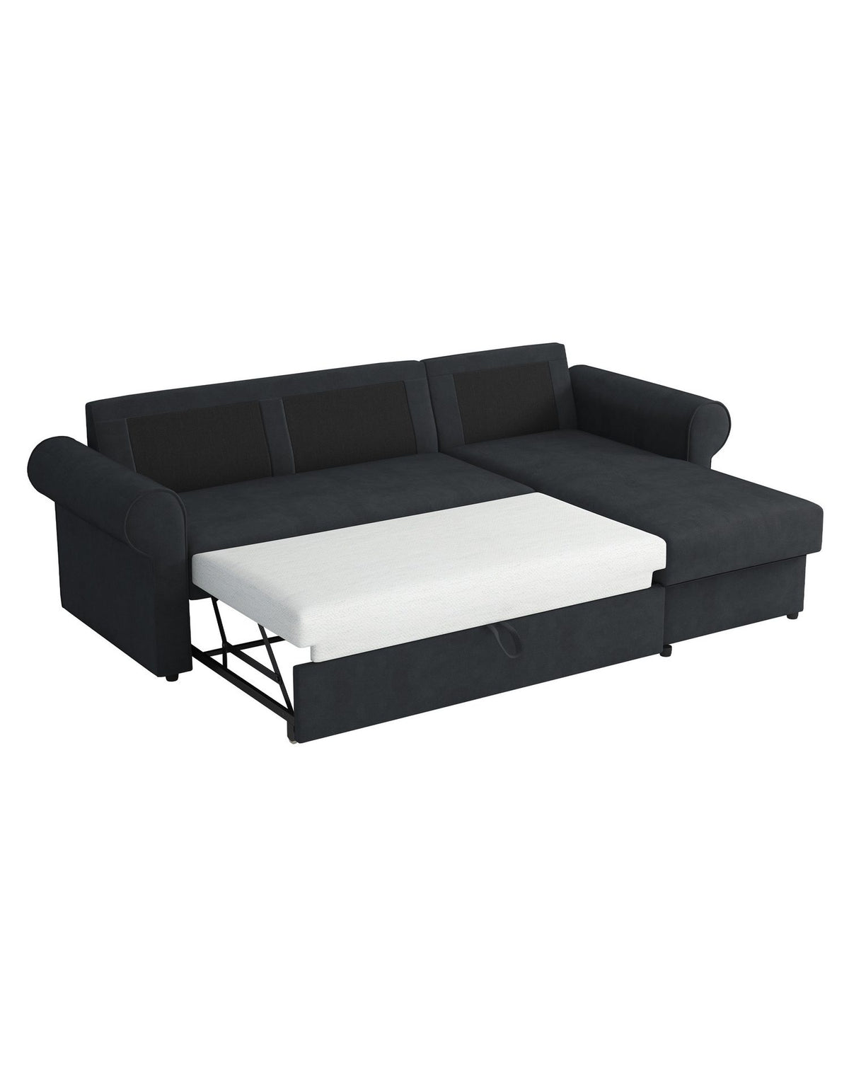Ecksofa MONACO mit ausgezogener Liegeflaeche von 202 x 135 cm