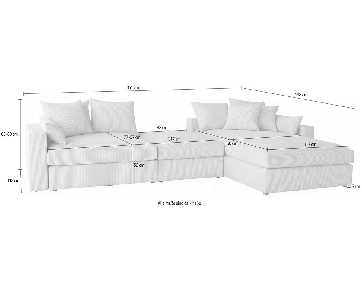 Cord Wohnlandschaft COSY LOUNGE Rueckansicht