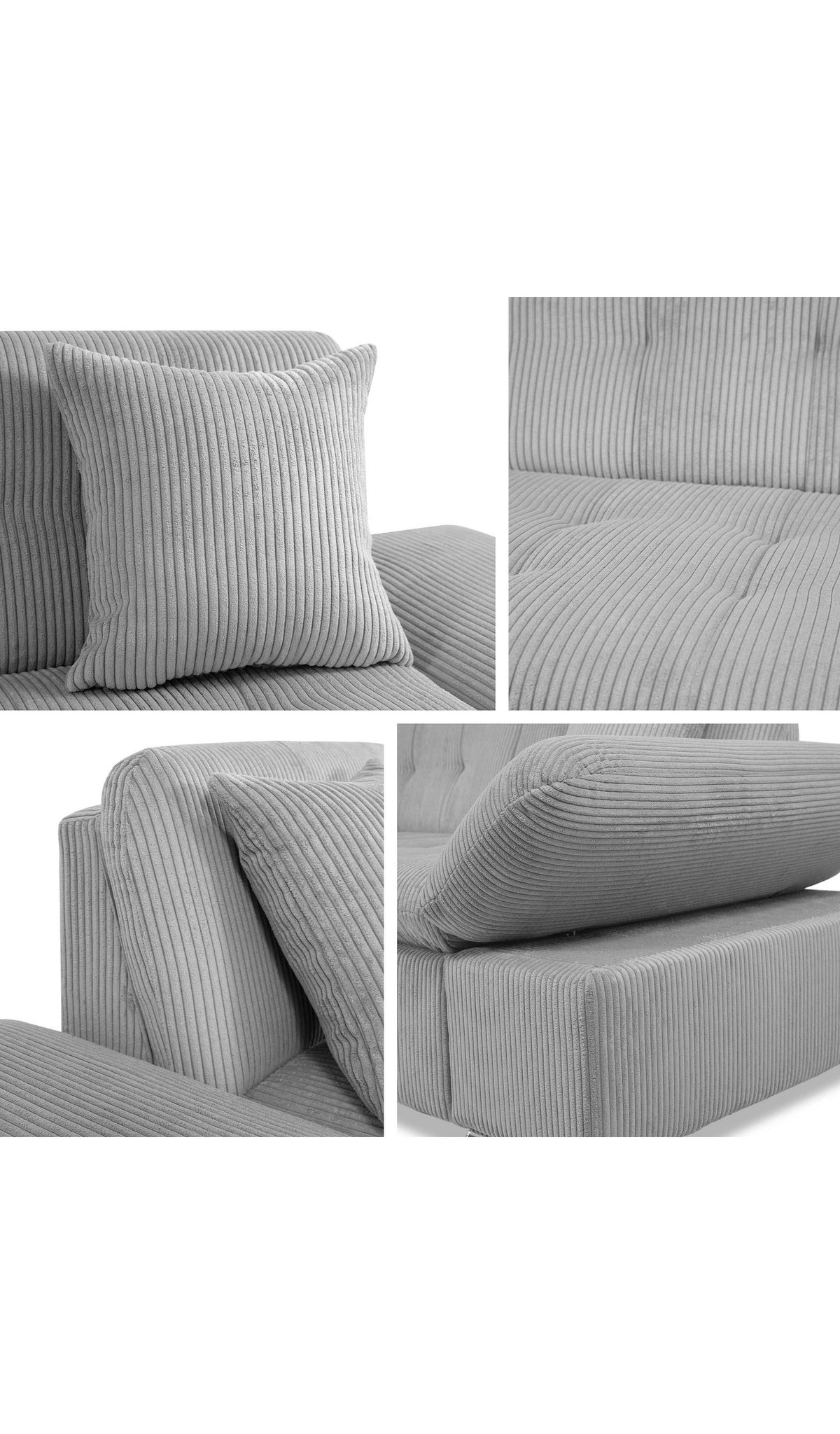 Cord Ecksofa MALWI in Creme - Produktansicht 3