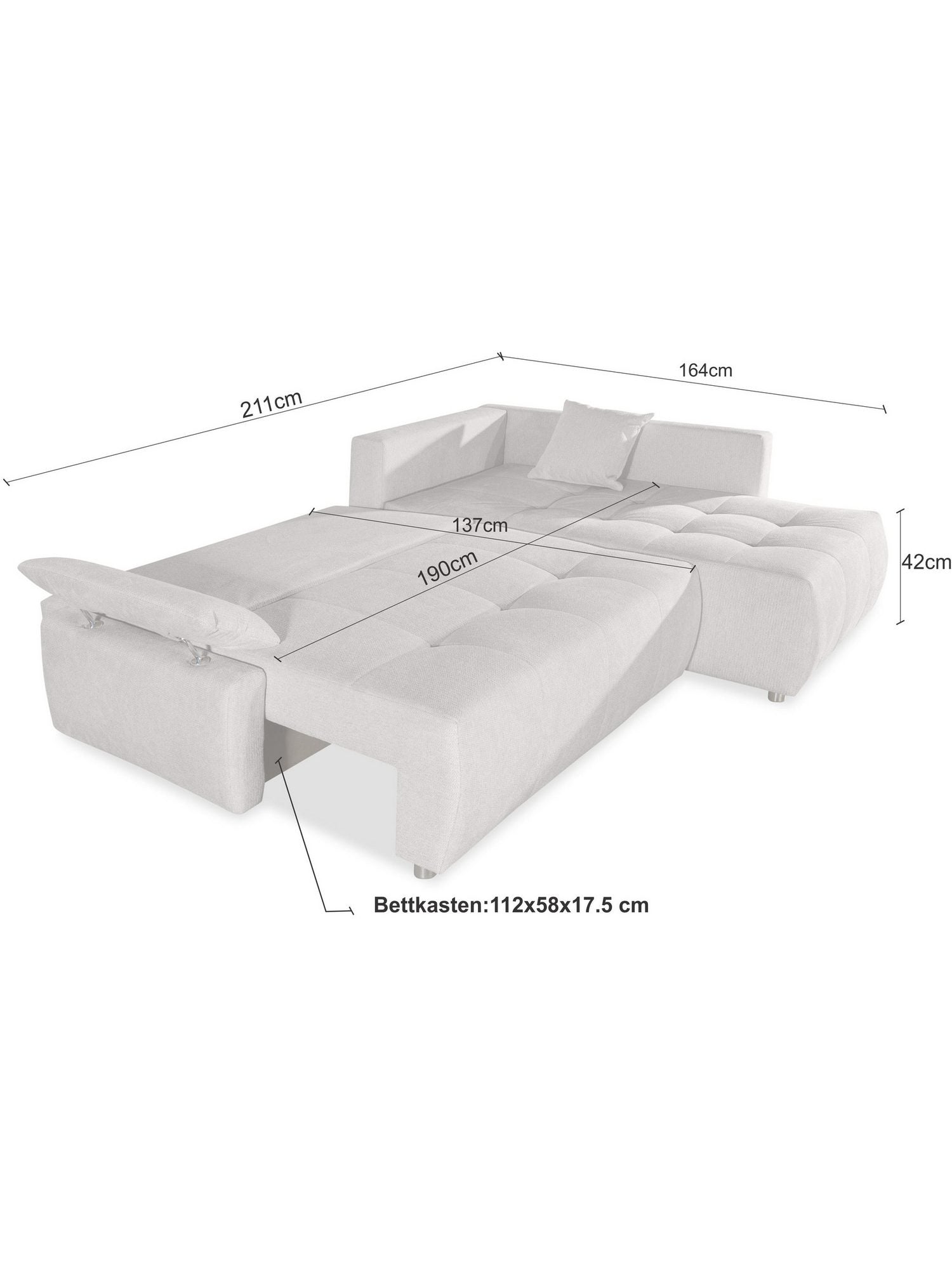 Cord Ecksofa FUNTASTIC im Wohnzimmer aufgestellt