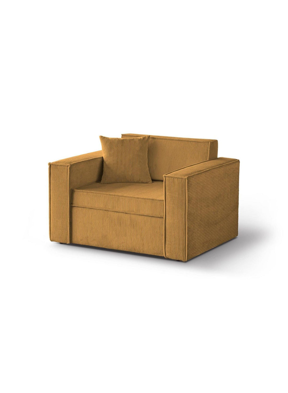 Cord Schlafsofa Dave in Gelb von vorne