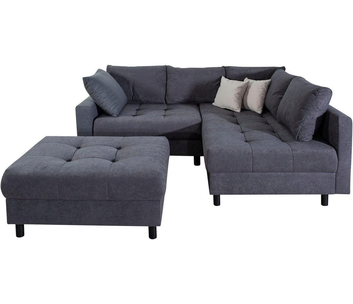 Cord Ecksofa TONI in Anthrazit von vorne