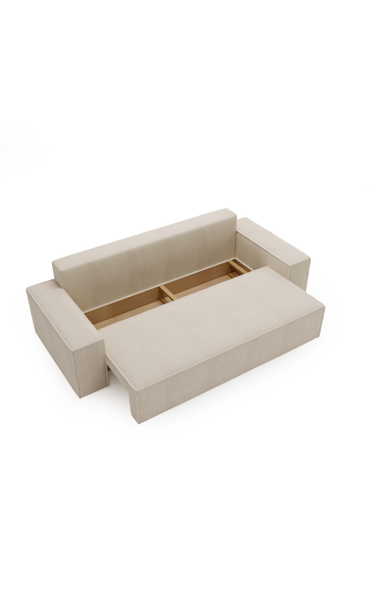 Ausgezogene Liegeflaeche 140 x 200 cm des Big Sofas