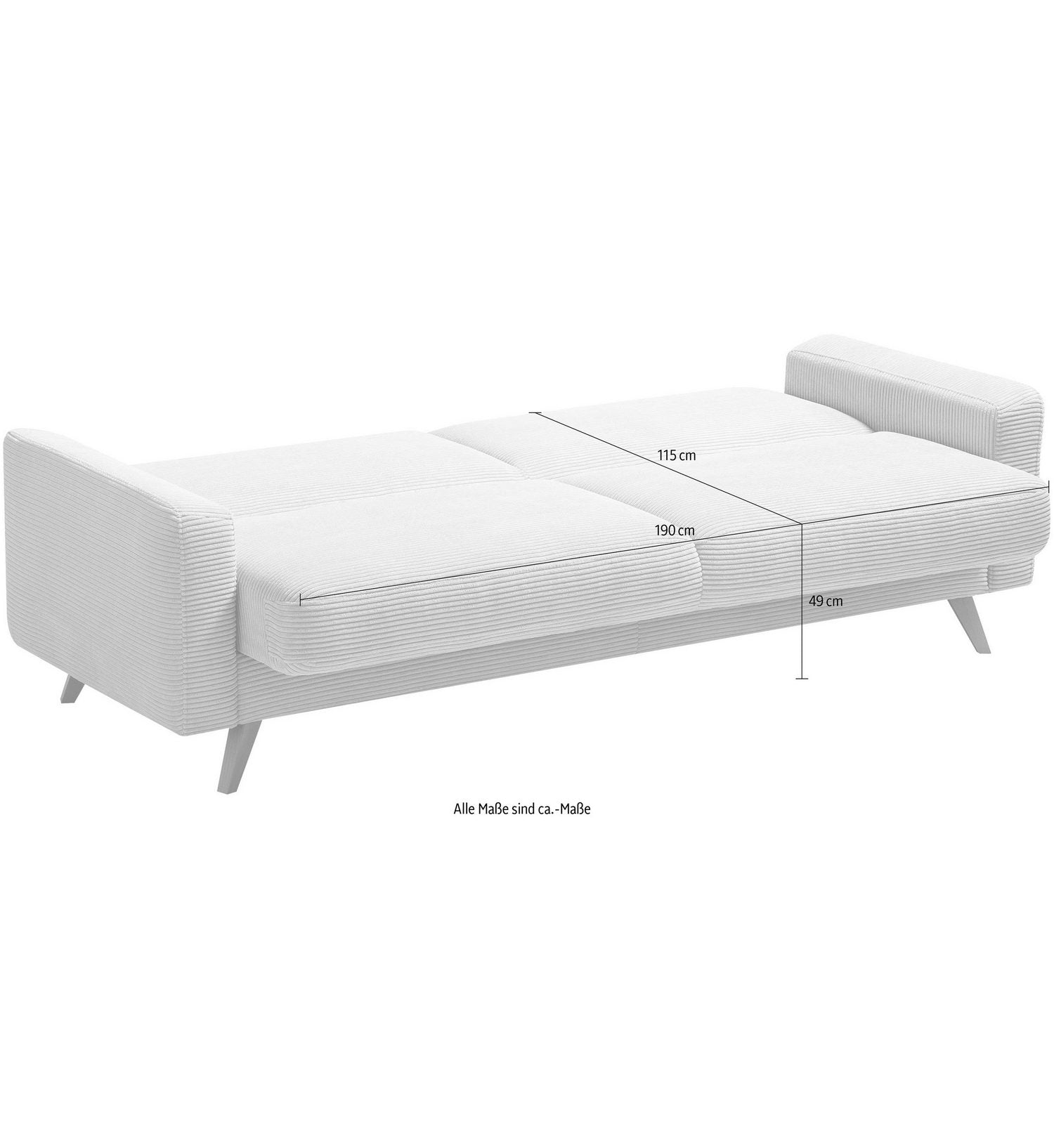 Schlafsofa SAMSO in Beige im Wohnzimmer