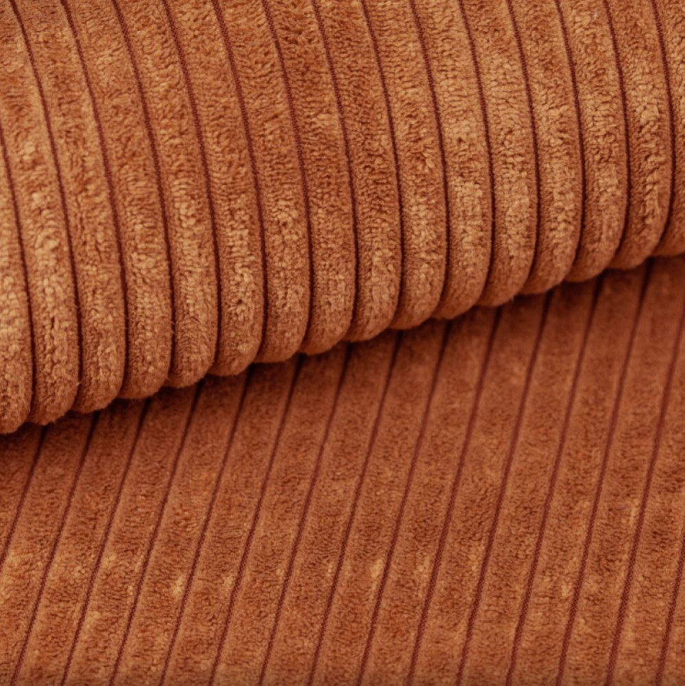 Cord Ecksofa IVO XL in Kupfer im großen Wohnzimmer