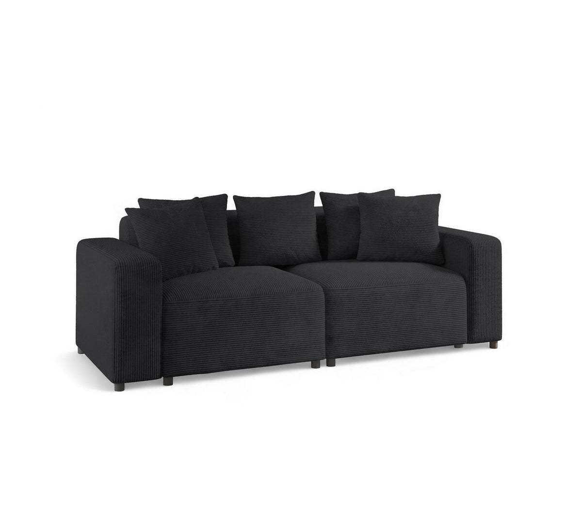 Cord Sofa FUN AROA in Anthrazit von vorne
