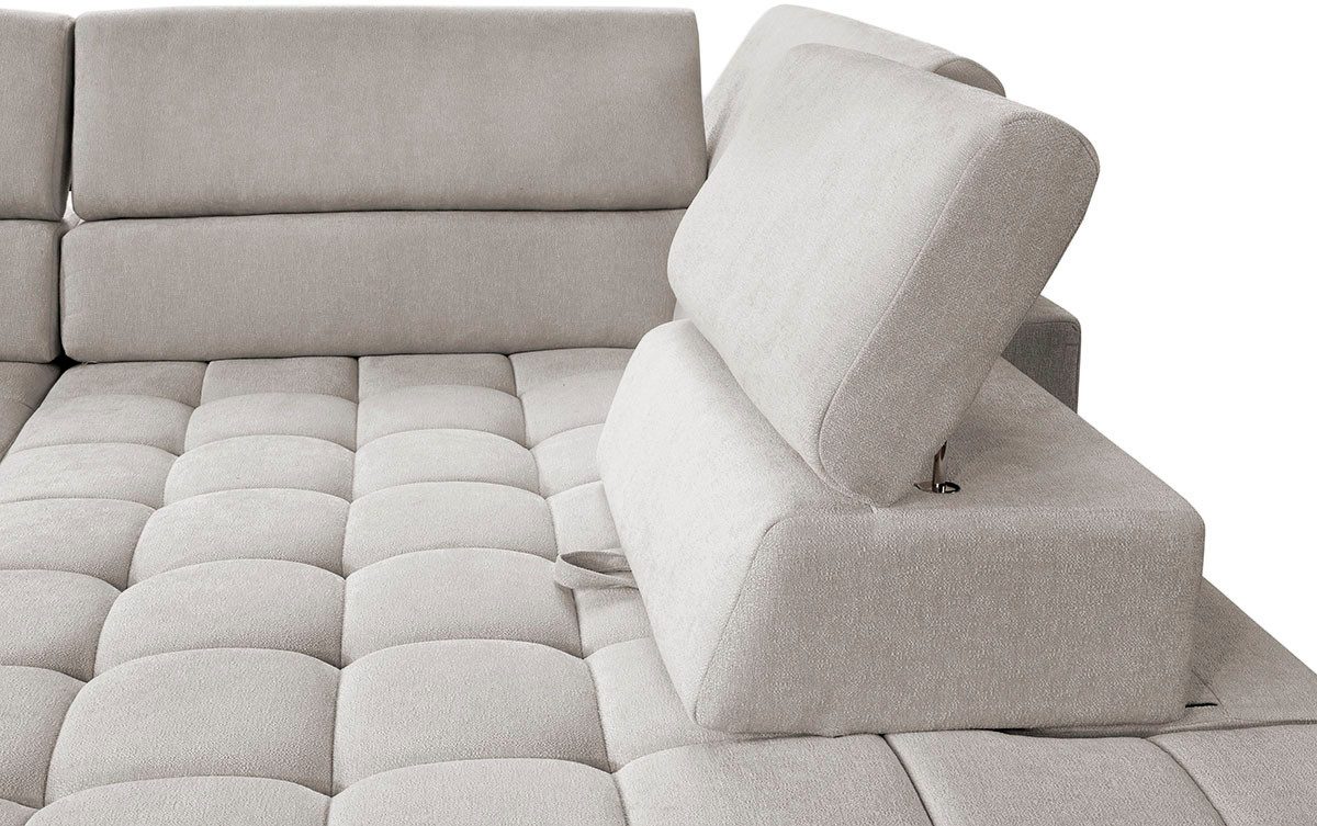 Cord Ecksofa ELIANOS mit verstellten Kopfteilen
