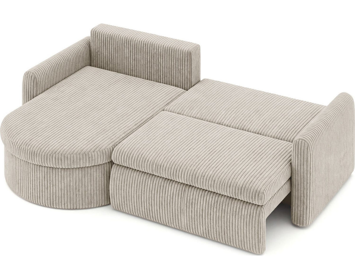 Cord Ecksofa CORA in Creme von vorne