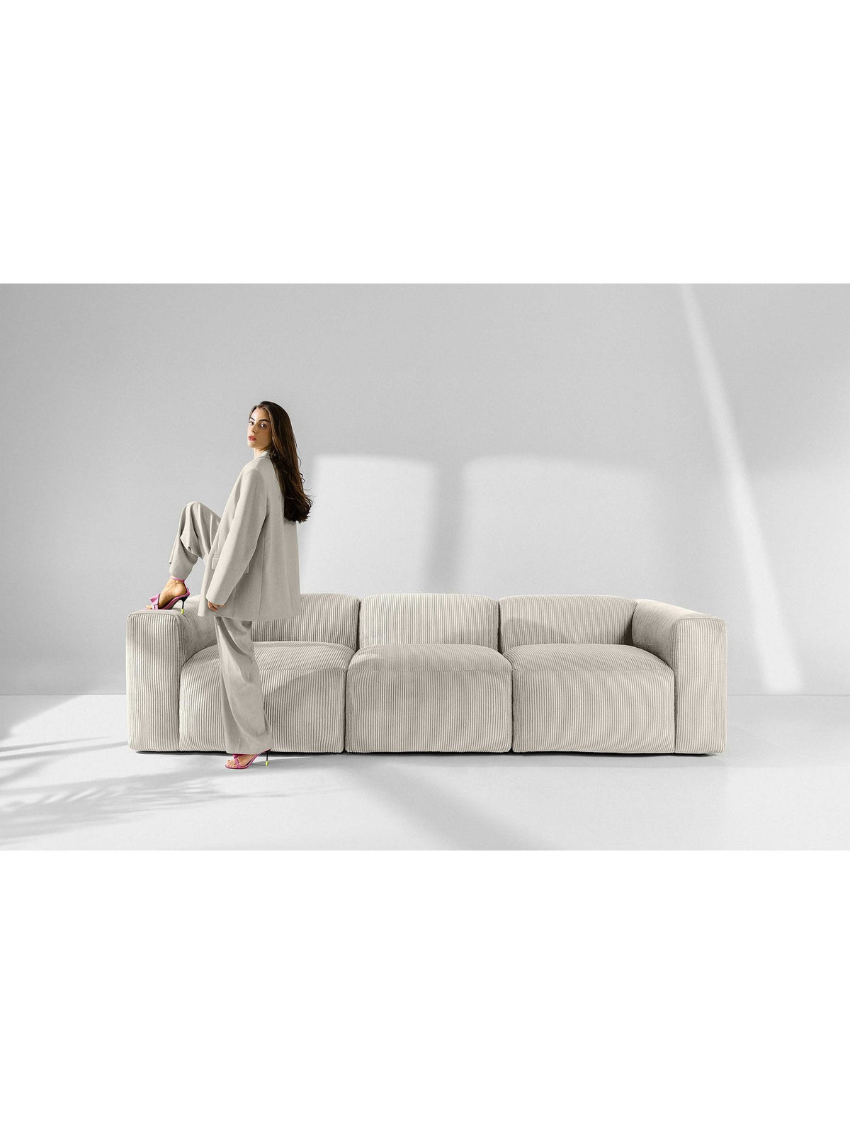 U-Form Wohnlandschaft BUFFO mit Ottomane und Recamiere