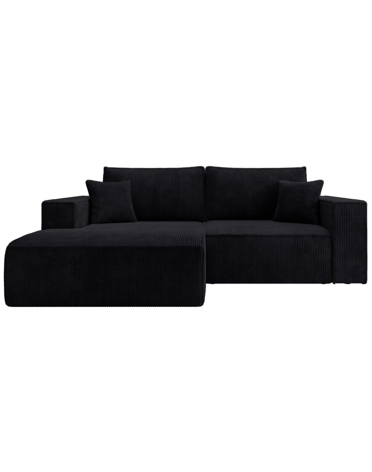 Cord Ecksofa FARESE MINI in Schwarz Seitenansicht