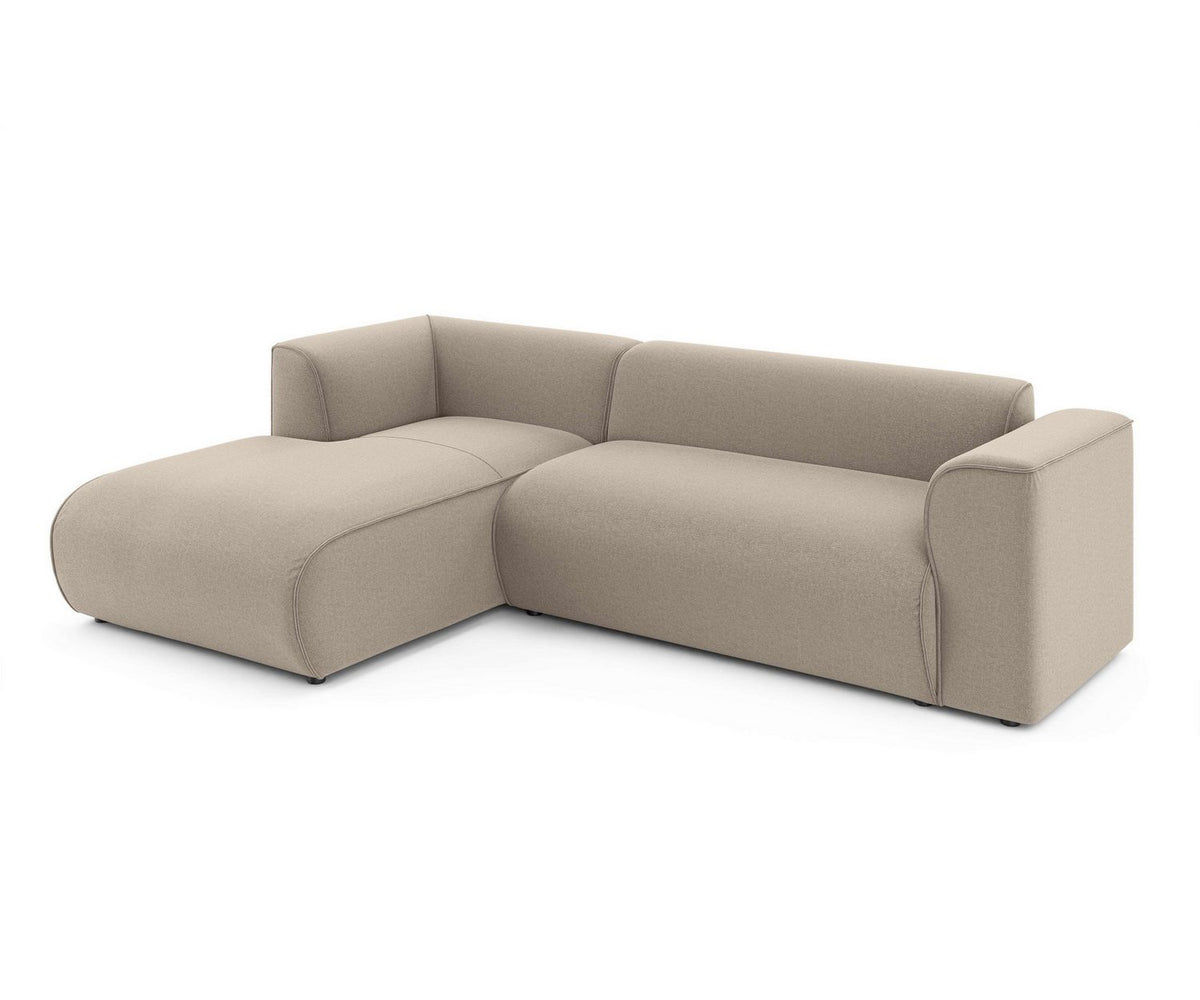 Beiges Cord Ecksofa GENTON im Wohnzimmer Ambiente
