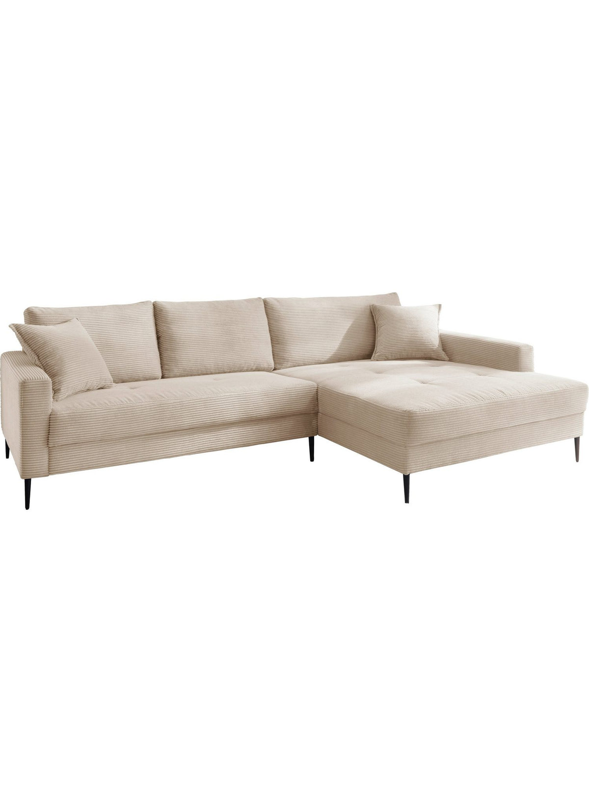 Cord Ecksofa SUMMER in Creme aus einer weiteren Perspektive