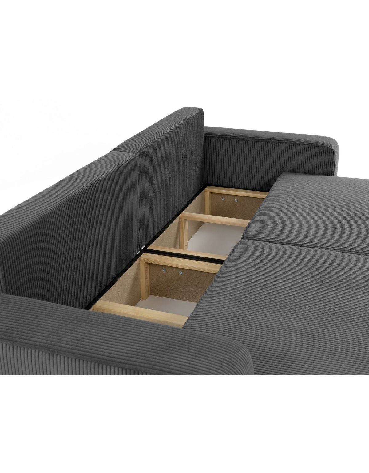 Nahaufnahme des Cordbezugs Poso am Schlafsofa PIANO